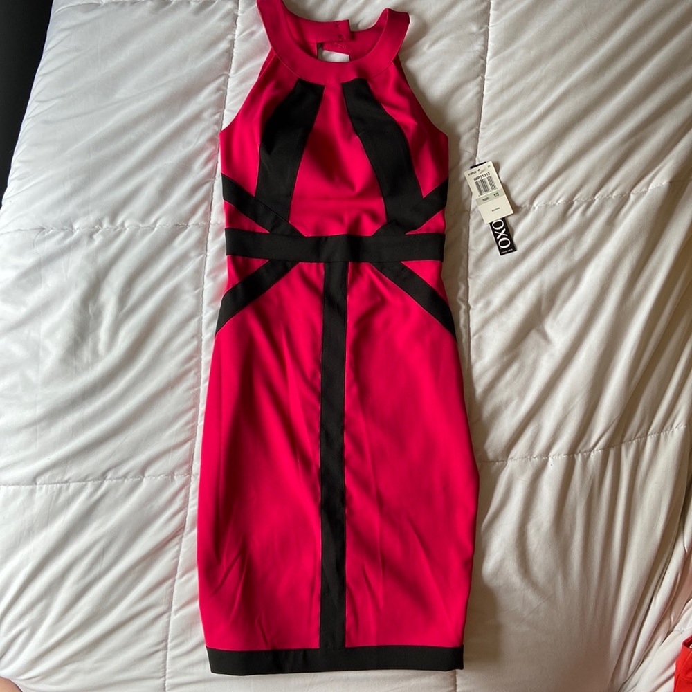 XOXO Juniors Colorblocked Open Back Bodycon Dress